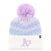 Athletics Girls Youth Elsa Cuffed Knit Hat with Pom White