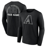 Arizona Diamondbacks Monochrome Personalized Name & Number Long Sleeve T-Shirt Black