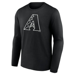 Arizona Diamondbacks Monochrome Personalized Name & Number Long Sleeve T-Shirt Black