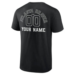 Atlanta Braves Monochrome Personalized Name & Number T-Shirt Black