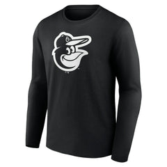 Baltimore Orioles Monochrome Personalized Name & Number Long Sleeve T-Shirt Black