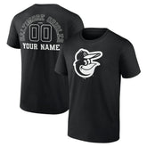 Baltimore Orioles Monochrome Personalized Name & Number T-Shirt Black