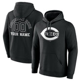 Cincinnati Reds Monochrome Personalized Name & Number Pullover Hoodie Black