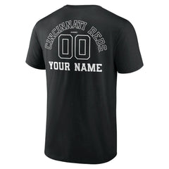 Cincinnati Reds Monochrome Personalized Name & Number T-Shirt Black