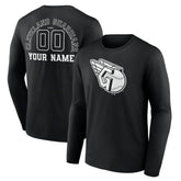Cleveland Guardians Monochrome Personalized Name & Number Long Sleeve T-Shirt Black