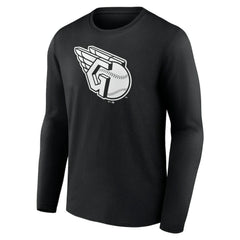 Cleveland Guardians Monochrome Personalized Name & Number Long Sleeve T-Shirt Black