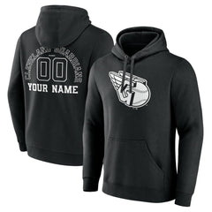 Cleveland Guardians Monochrome Personalized Name & Number Pullover Hoodie Black