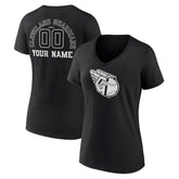 Cleveland Guardians Women's Monochrome Personalized Name & Number V-Neck T-Shirt Black