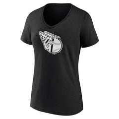 Cleveland Guardians Women's Monochrome Personalized Name & Number V-Neck T-Shirt Black