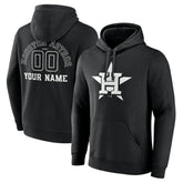 Houston Astros Monochrome Personalized Name & Number Pullover Hoodie Black