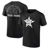 Houston Astros Monochrome Personalized Name & Number T-Shirt Black