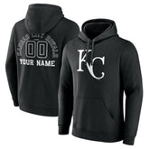 Kansas City Royals Monochrome Personalized Name & Number Pullover Hoodie Black