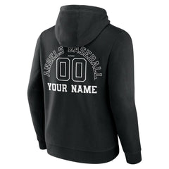 Los Angeles Angels Monochrome Personalized Name & Number Pullover Hoodie Black