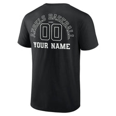 Los Angeles Angels Monochrome Personalized Name & Number T-Shirt Black