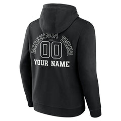 Minnesota Twins Monochrome Personalized Name & Number Pullover Hoodie Black