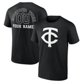 Minnesota Twins Monochrome Personalized Name & Number T-Shirt Black