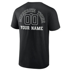 Minnesota Twins Monochrome Personalized Name & Number T-Shirt Black