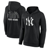 New York Yankees Women's Monochrome Personalized Name & Number Pullover Hoodie Black
