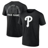 Philadelphia Phillies Monochrome Personalized Name & Number T-Shirt Black