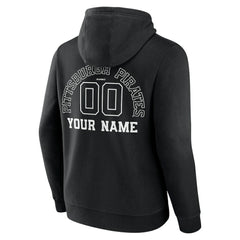 Pittsburgh Pirates Monochrome Personalized Name & Number Pullover Hoodie Black