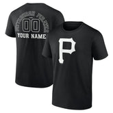 Pittsburgh Pirates Monochrome Personalized Name & Number T-Shirt Black