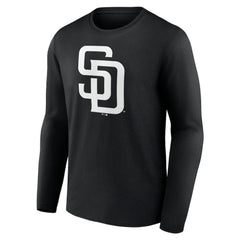 San Diego Padres Monochrome Personalized Name & Number Long Sleeve T-Shirt Black