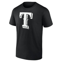 Texas Rangers Monochrome Personalized Name & Number T-Shirt Black