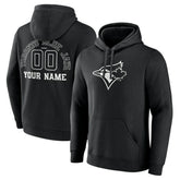 Toronto Blue Jays Monochrome Personalized Name & Number Pullover Hoodie Black