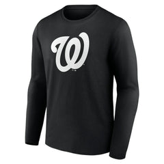 Washington Nationals Monochrome Personalized Name & Number Long Sleeve T-Shirt Black