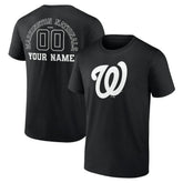 Washington Nationals Monochrome Personalized Name & Number T-Shirt Black