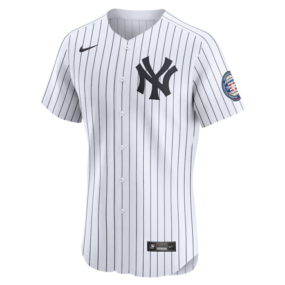 Derek Jeter New York Yankees Home 2020 Hall of Fame Induction Patch Elite Player Jersey White