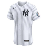 Derek Jeter New York Yankees Home 2020 Hall of Fame Induction Patch Elite Player Jersey White