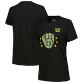 Milwaukee Brewers Women's Armed Forces Day T-Shirt Black