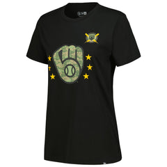 Milwaukee Brewers Women's Armed Forces Day T-Shirt Black