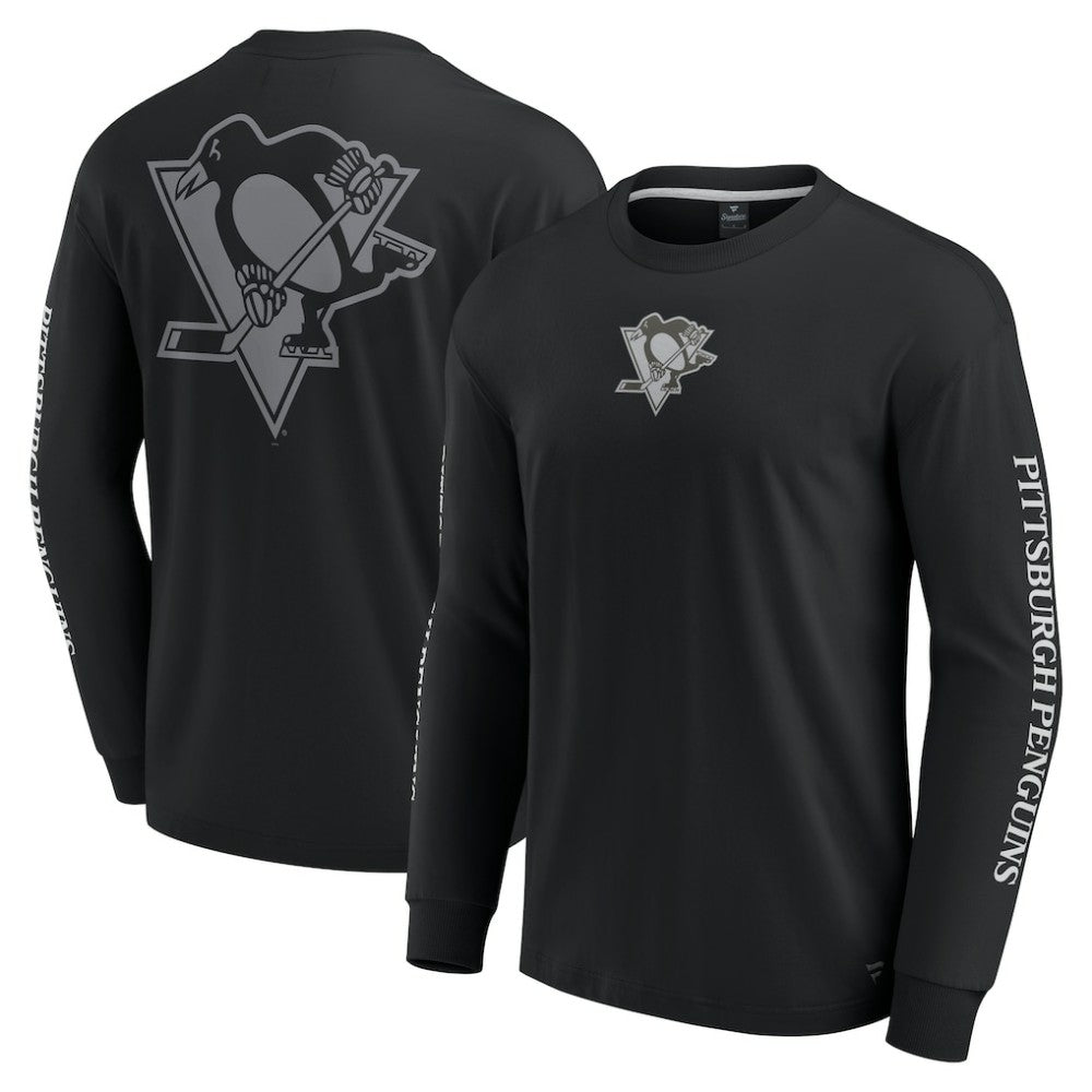 Pittsburgh Penguins Fanatics Elements Strive Long Sleeve T-Shirt - Black T-shirts