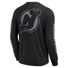 New Jersey Devils Fanatics Elements Strive Long Sleeve T-Shirt - Black T-shirts