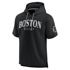 Boston Bruins Fanatics Elements Ready Short Sleeve Pullover Hoodie - Black Hoodies