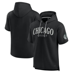 Chicago Blackhawks Fanatics Elements Ready Short Sleeve Pullover Hoodie - Black Hoodies