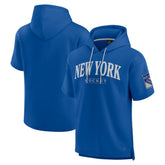 New York Rangers Fanatics Elements Ready Short Sleeve Pullover Hoodie - Blue Hoodies