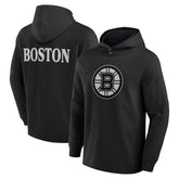 Boston Bruins Fanatics Elements Blaze Tri-Blend Long Sleeve Hoodie T-Shirt - Black T-shirts