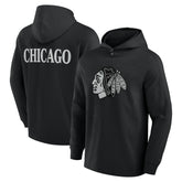 Chicago Blackhawks Fanatics Elements Blaze Tri-Blend Long Sleeve Hoodie T-Shirt - Black T-shirts