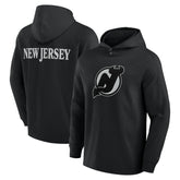 New Jersey Devils Fanatics Elements Blaze Tri-Blend Long Sleeve Hoodie T-Shirt - Black T-shirts