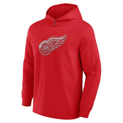 Detroit Red Wings Fanatics Elements Blaze Tri-Blend Long Sleeve Hoodie T-Shirt - Red T-shirts