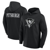 Pittsburgh Penguins Fanatics Elements Blaze Tri-Blend Long Sleeve Hoodie T-Shirt - Black T-shirts
