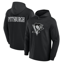 Pittsburgh Penguins Fanatics Elements Blaze Tri-Blend Long Sleeve Hoodie T-Shirt - Black T-shirts