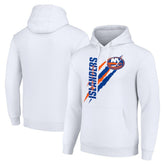 New York Islanders Starter Color Scratch Fleece Pullover Hoodie - White Hoodies