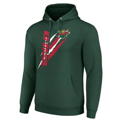 Minnesota Wild Starter Color Scratch Fleece Pullover Hoodie - Green Hoodies
