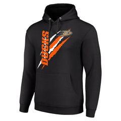 Anaheim Ducks Starter Color Scratch Fleece Pullover Hoodie - Black Hoodies
