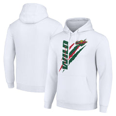 Minnesota Wild Starter Color Scratch Fleece Pullover Hoodie - White Hoodies