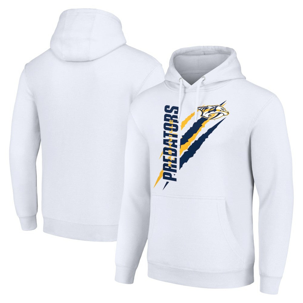 Nashville Predators Starter Color Scratch Fleece Pullover Hoodie - White Hoodies